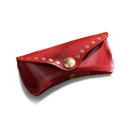 Italian Leather Eyewear Case with Copper Rivets