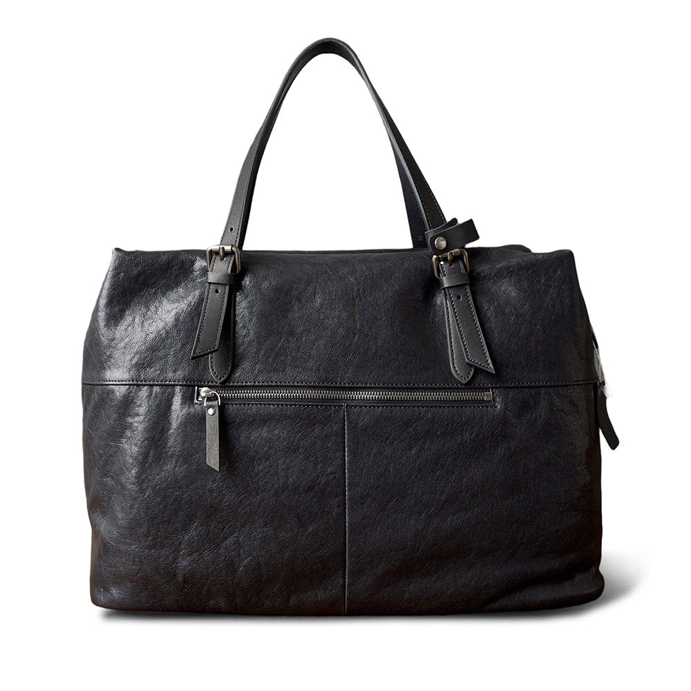 Large Full-Grain Leather Business Travel Bag 16.5in