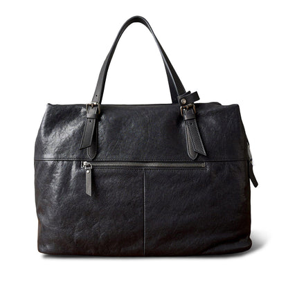 Large Full-Grain Leather Business Travel Bag 16.5in