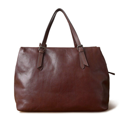 Large Full-Grain Leather Business Travel Bag 16.5in