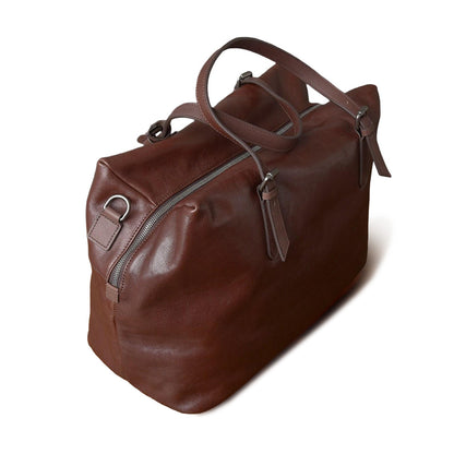 Large Full-Grain Leather Business Travel Bag 16.5in