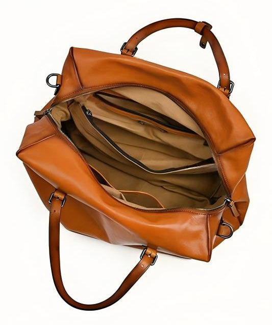 Large Full-Grain Leather Business Travel Bag 16.5in