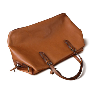 Large Full-Grain Leather Business Travel Bag 16.5in