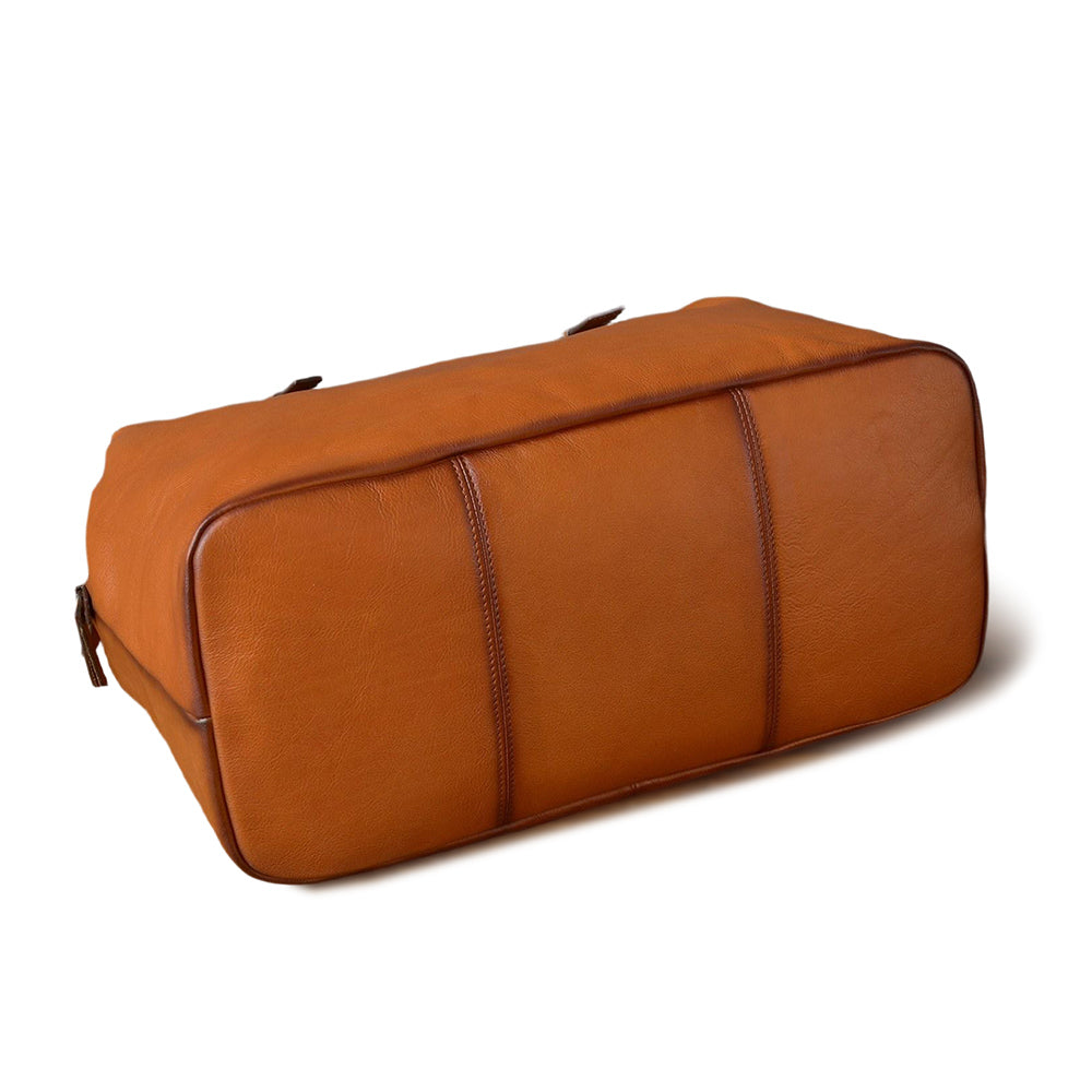 Large Full-Grain Leather Business Travel Bag 16.5in
