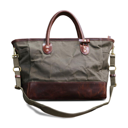 Large Vintage Heavy Waxed Canvas Travel Tote Bag for Men 21.7in