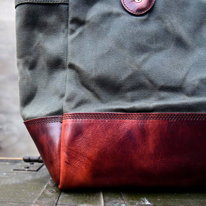 Large Vintage Heavy Waxed Canvas Travel Tote Bag for Men 21.7in