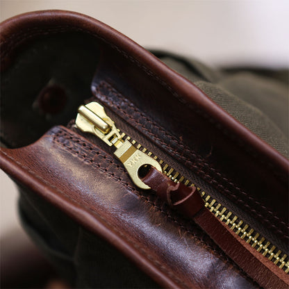 Large Vintage Heavy Waxed Canvas Travel Tote Bag for Men 21.7in