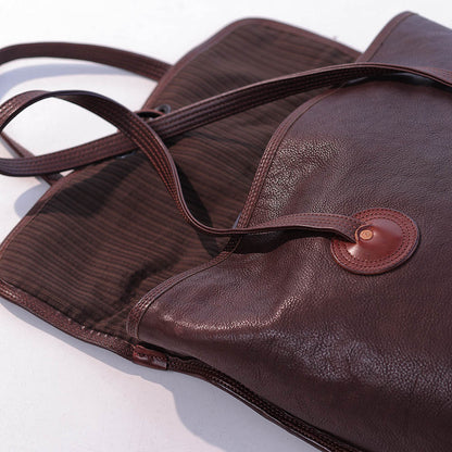 Large Vintage Vegetable-Tanned Horsehide Tote Bag