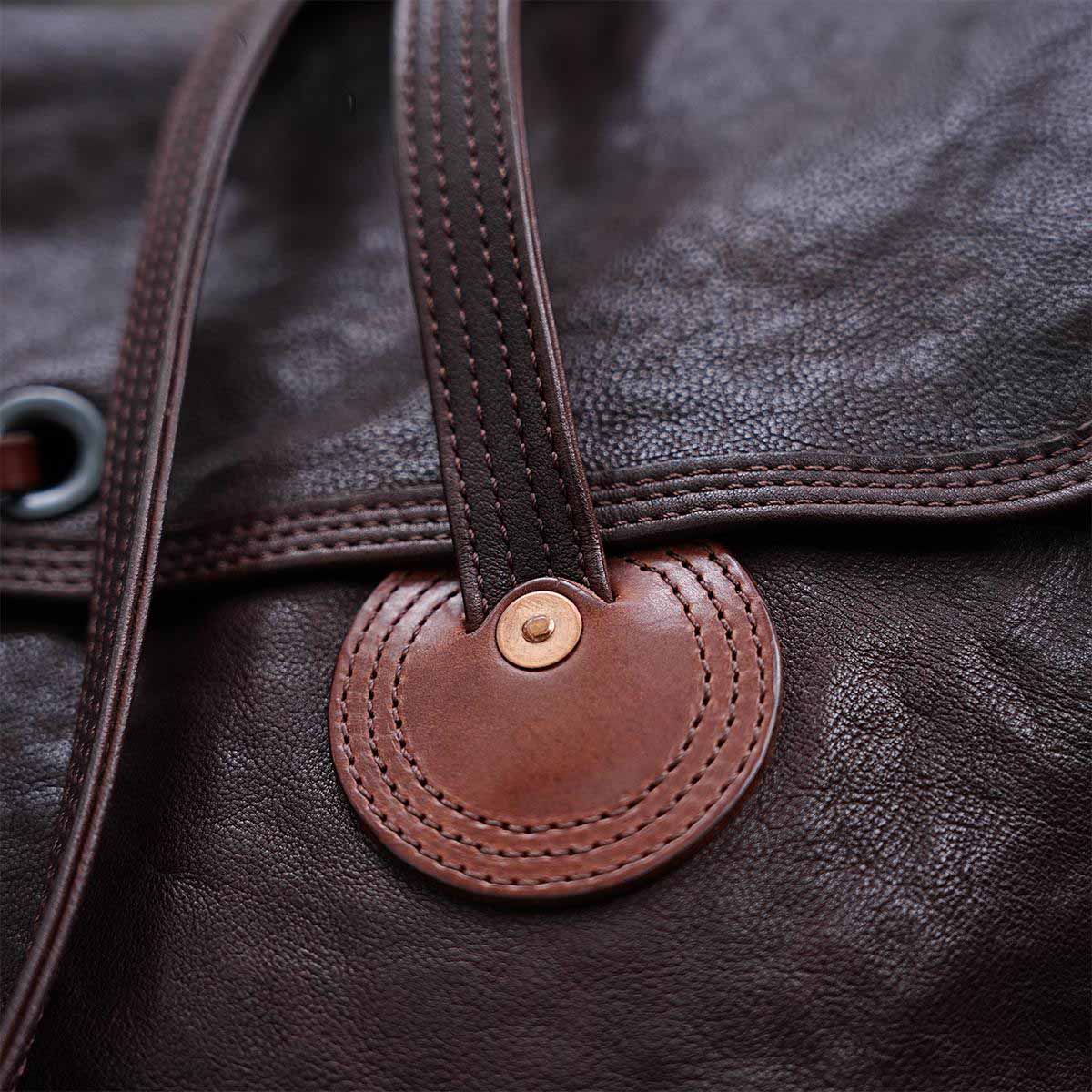 Large Vintage Vegetable-Tanned Horsehide Tote Bag