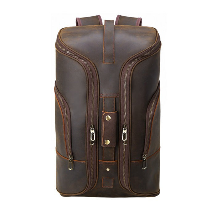 Leather Backpack 20.9in Convertible Duffel Bag Travel For Men