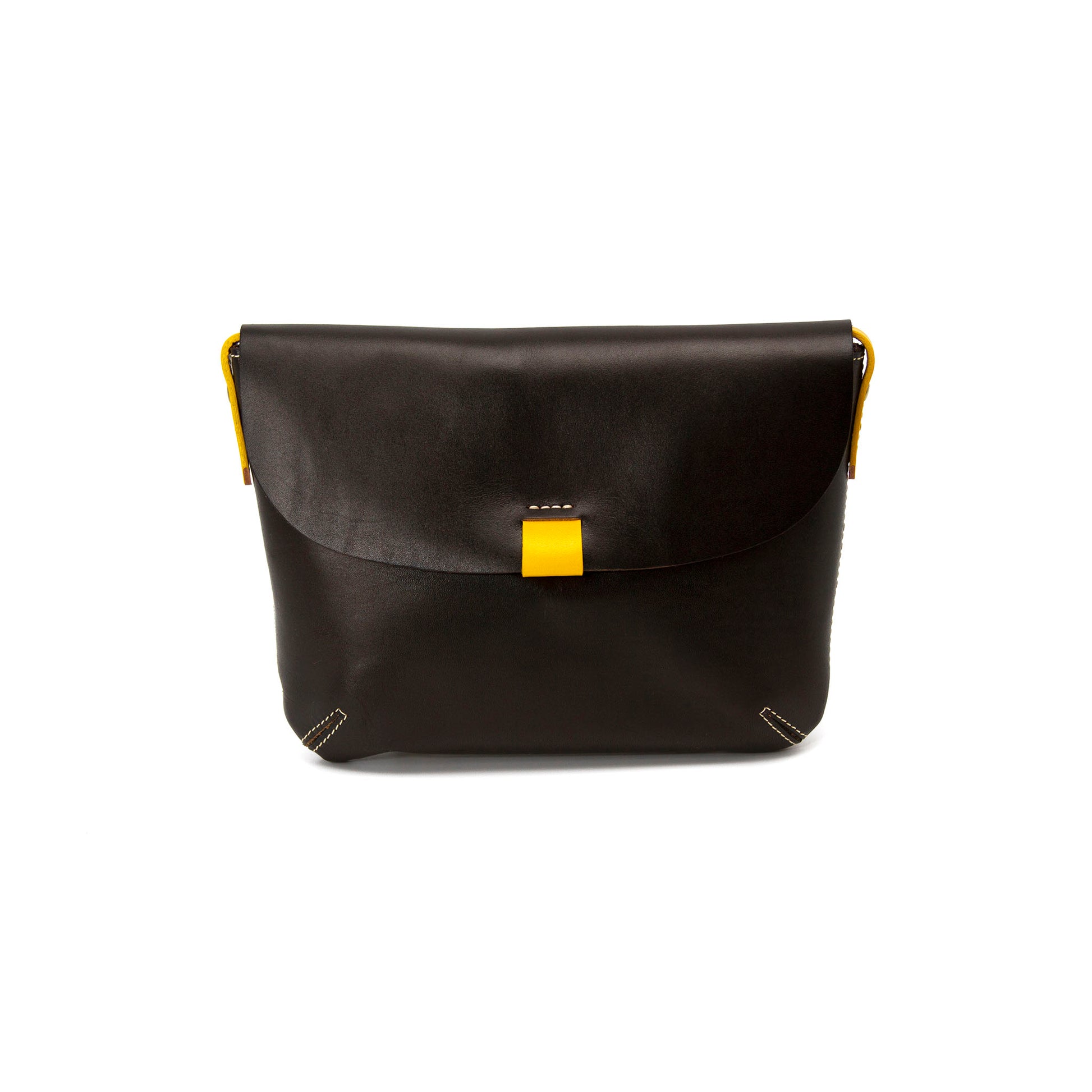 leather bag colour blocking flap bag-BLA-1