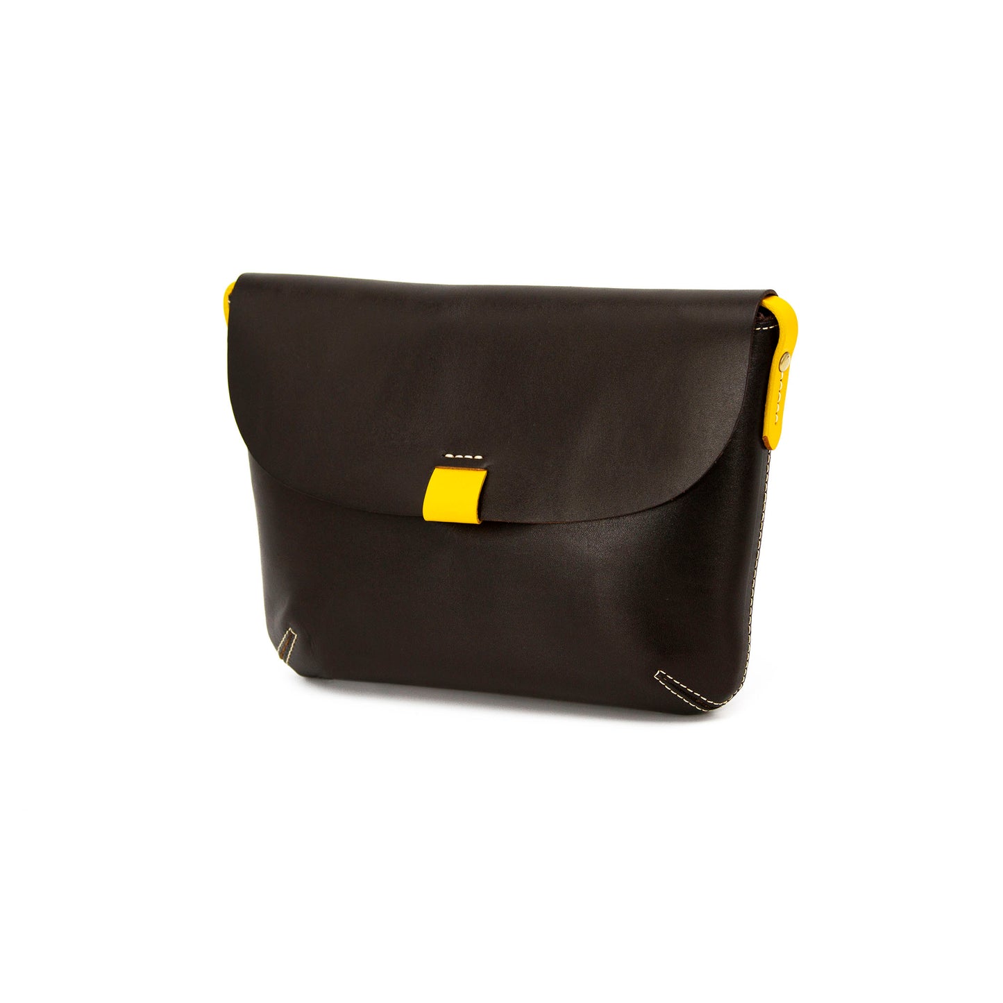 leather bag colour blocking flap bag-BLA-2