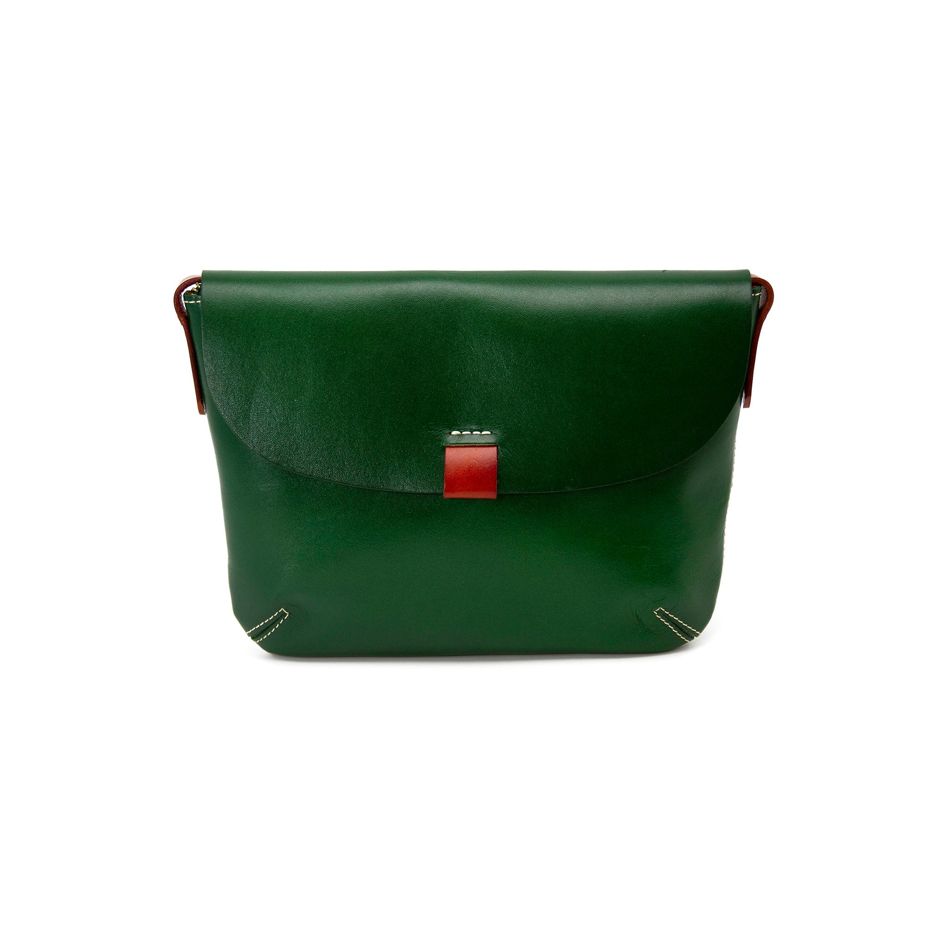 leather bag colour blocking flap bag-G-1