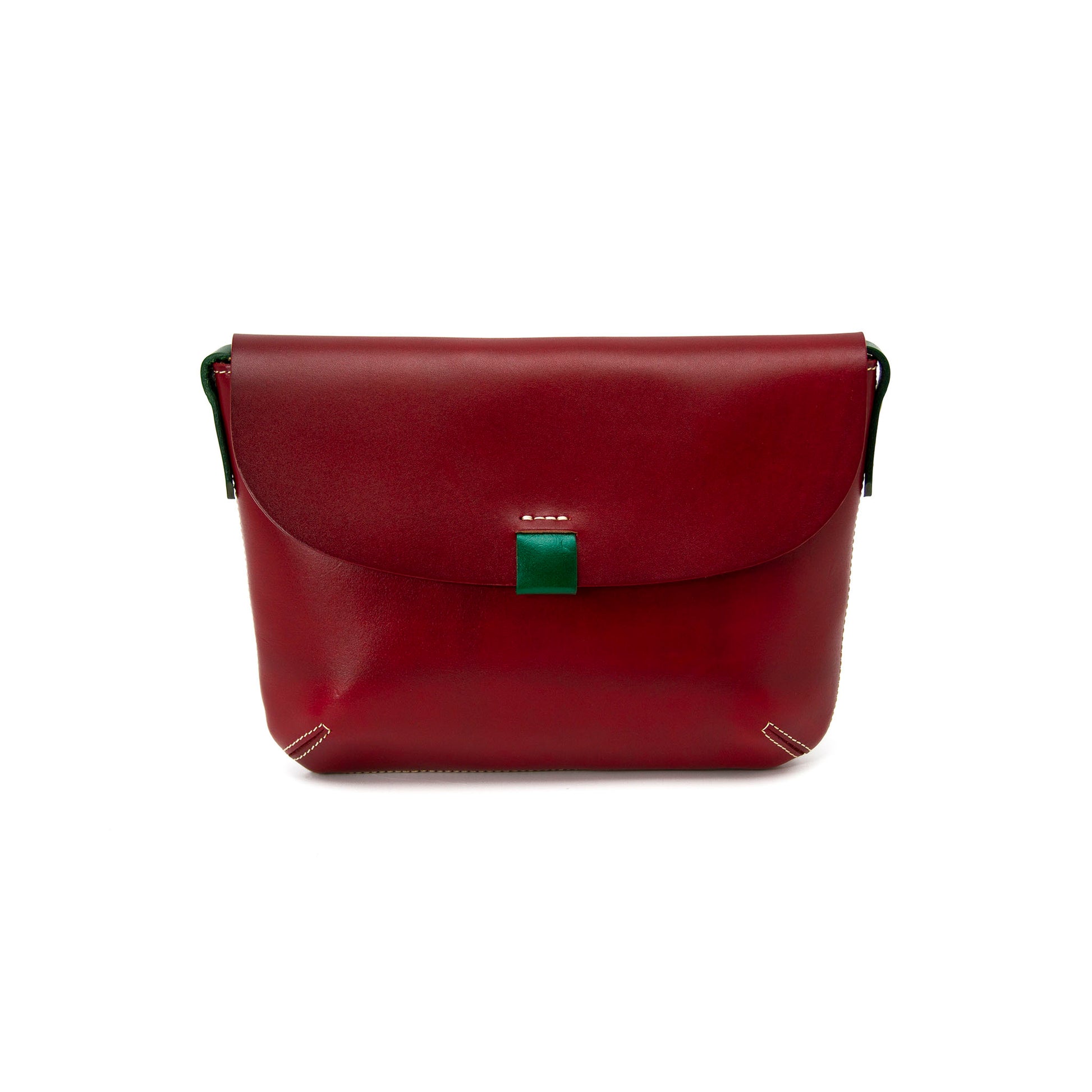 leather bag colour blocking flap bag-R-1