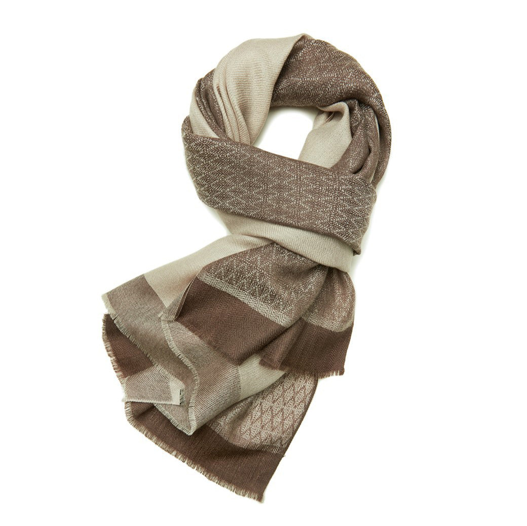 Luxury Cashmere Beige Camel Everyday Scarf 72.8in