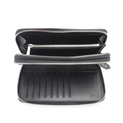 Luxury Crocodile Skin Long Wallet 8.7in Dual Zip Card Organizer