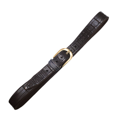 Men's Handmade Distressed Crocodile-Embossed Leather Belt