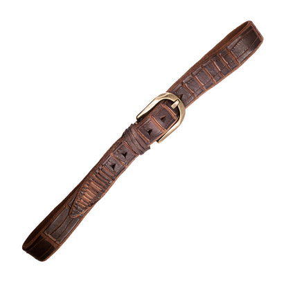 Men's Handmade Distressed Crocodile-Embossed Leather Belt