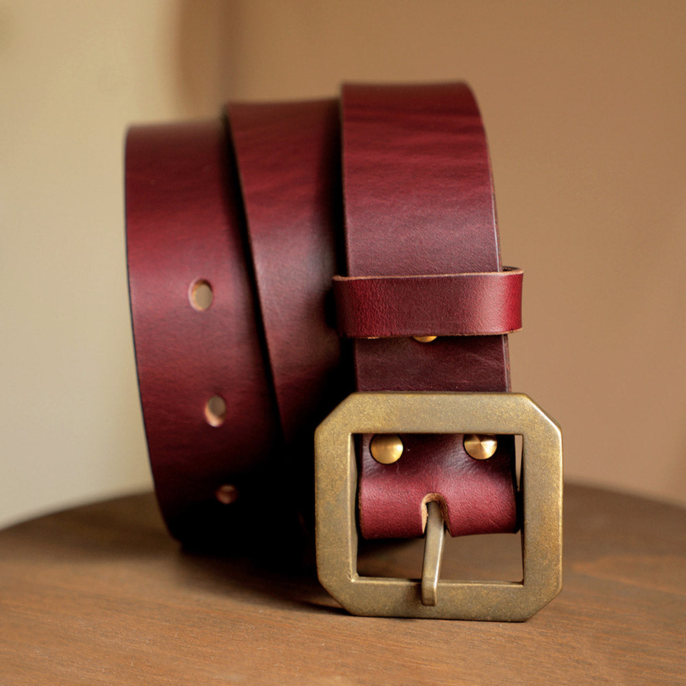 Men's Handmade Horween CXL Vintage Leather Belt