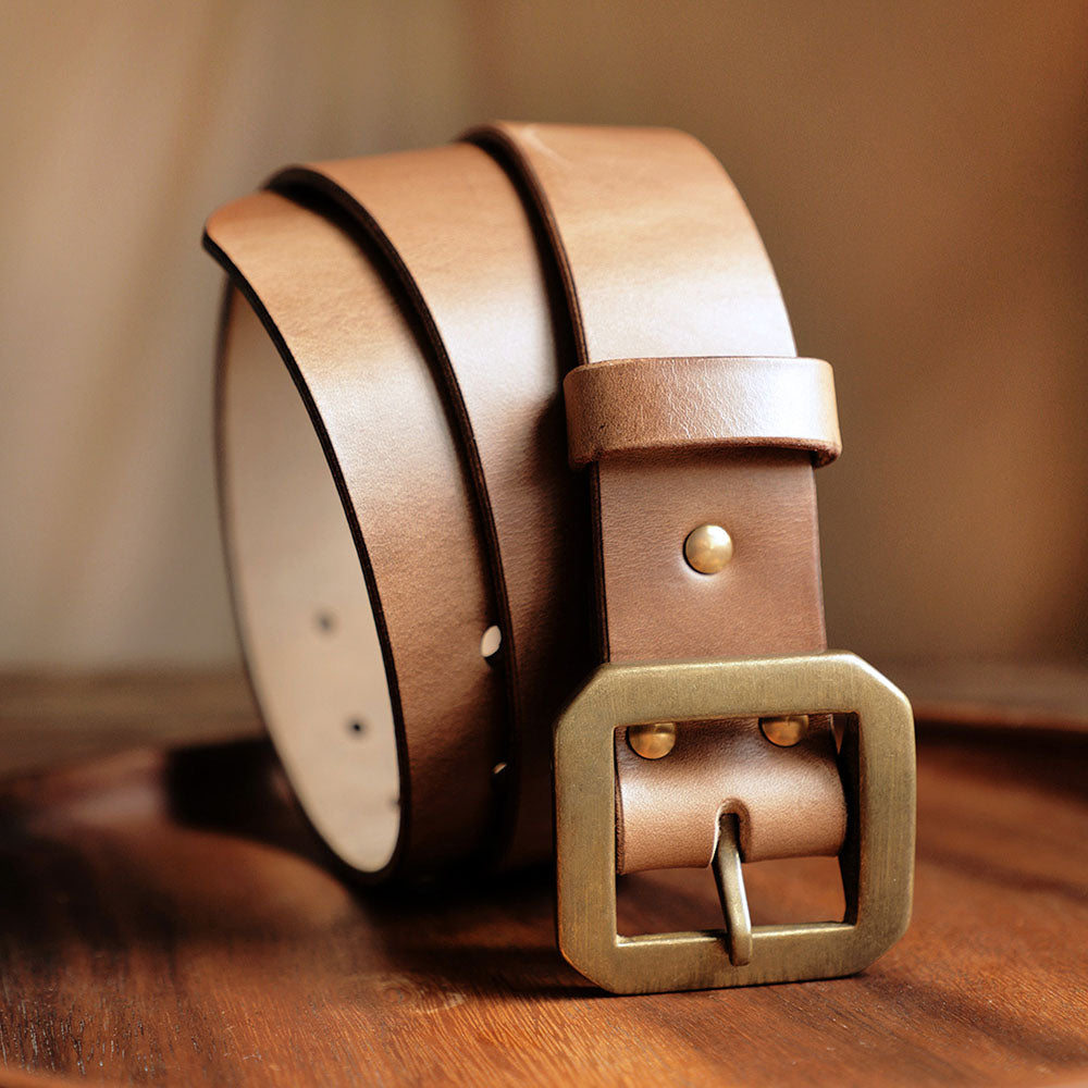 Men's Handmade Horween CXL Vintage Leather Belt