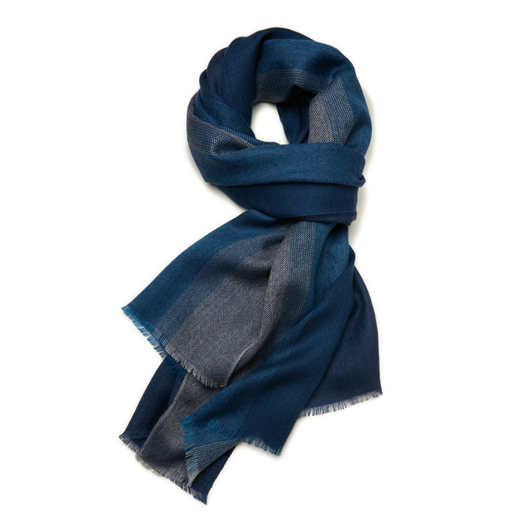 Men's Premium Cashmere Blue Gray Business Scarf 72.8in