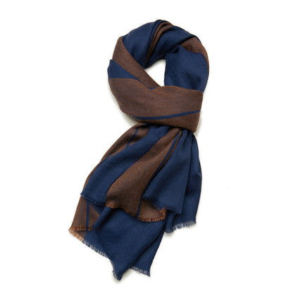 Men's Premium Cashmere Blue Gray Business Scarf 72.8in