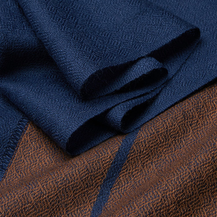 Men's Premium Cashmere Blue Gray Business Scarf 72.8in