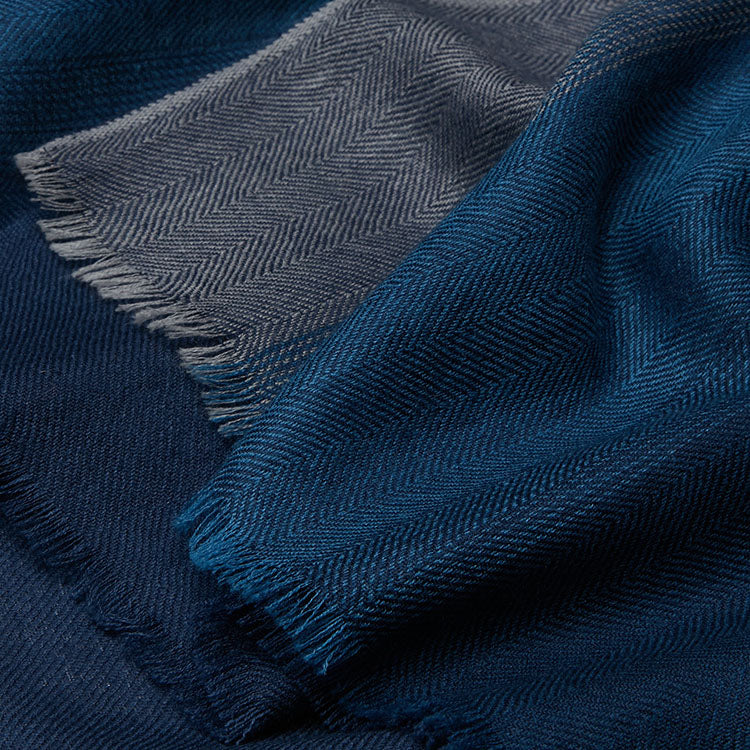 Men's Premium Cashmere Blue Gray Business Scarf 72.8in