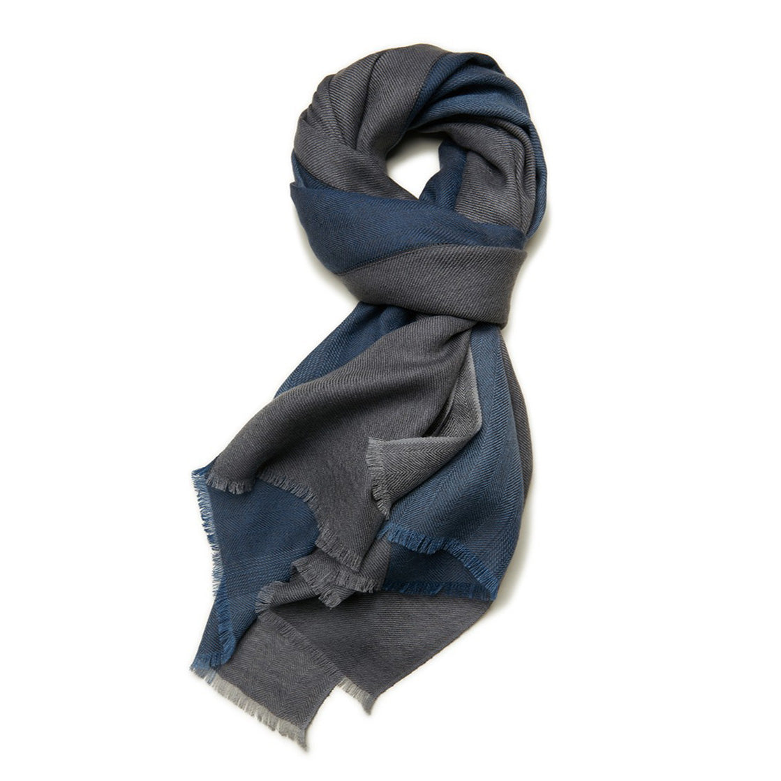 Men's Premium Cashmere Blue Gray Business Scarf 72.8in