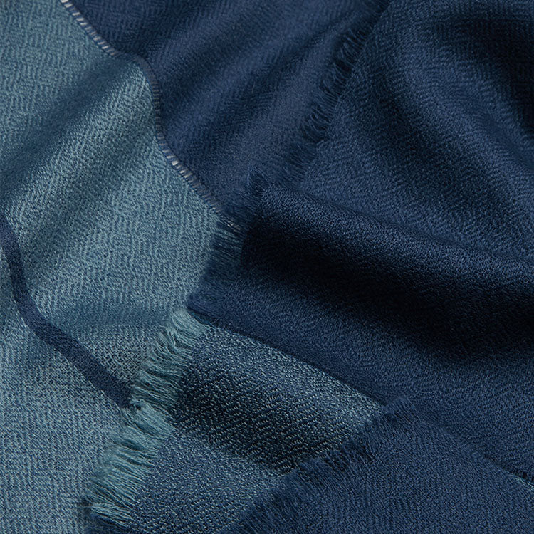 Men's Premium Cashmere Blue Gray Business Scarf 72.8in