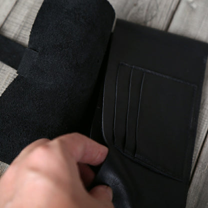 Minimalist Top Grain Leather Long Wallet and Phone Bag