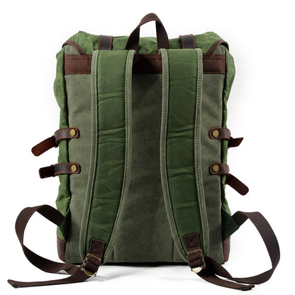 Canvas Backpack Men Waterproof Travel Rucksack Outdoor Bag 17.7in