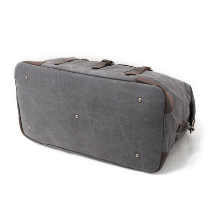 Canvas Leather Duffel Bag 21.7in Large Capacity Travel Luggage Men