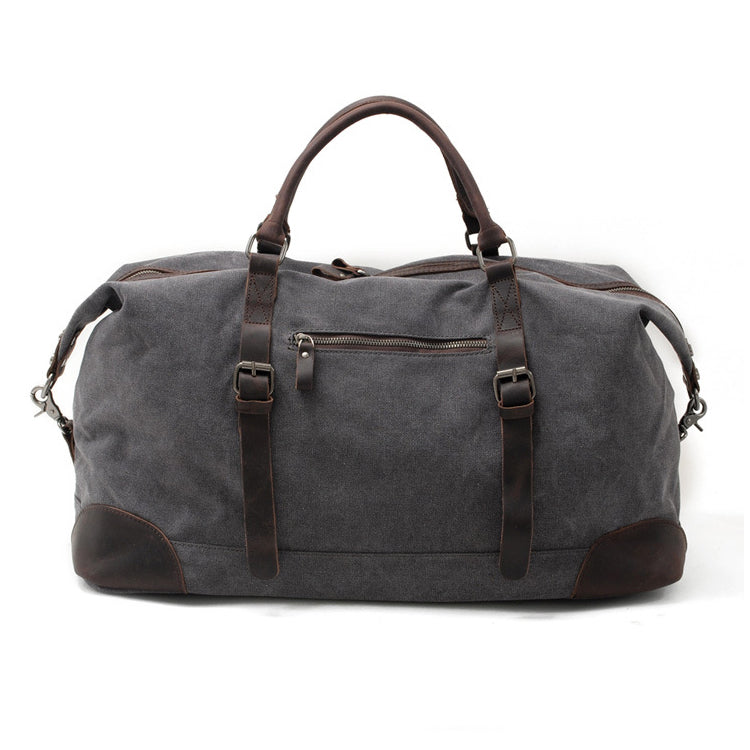 men's canvas travel duffle bag Canvas Leather Duffel Bag 21.7in Large Capacity Travel Luggage Men
