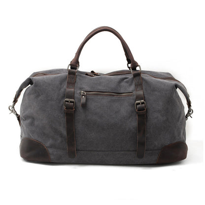 Canvas Leather Duffel Bag 21.7in Large Capacity Travel Luggage Men