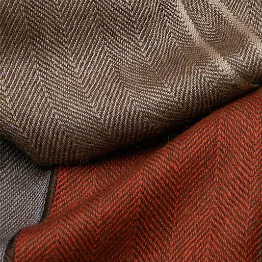 Premium Cashmere Red Gray Business Scarf 72.8in