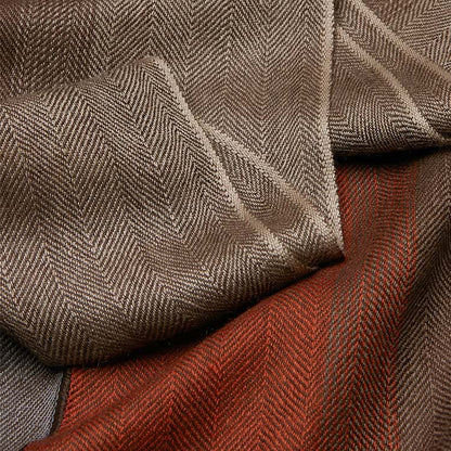 Premium Cashmere Red Gray Business Scarf 72.8in