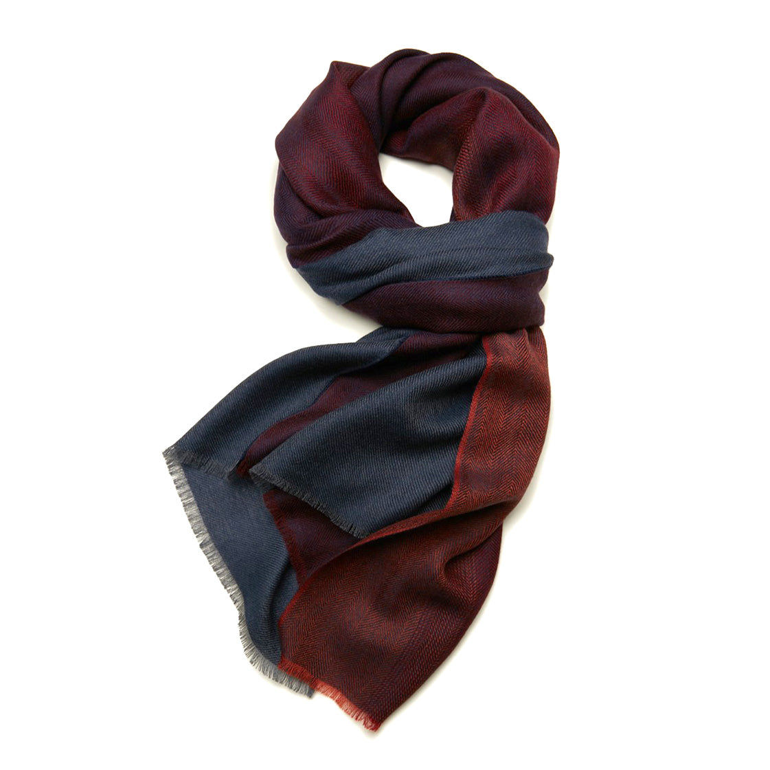 Premium Cashmere Red Gray Business Scarf 72.8in