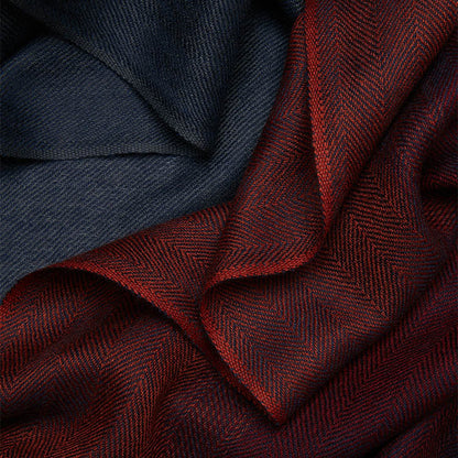 Premium Cashmere Red Gray Business Scarf 72.8in