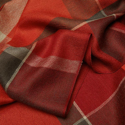 Premium Cashmere Red Gray Business Scarf 72.8in