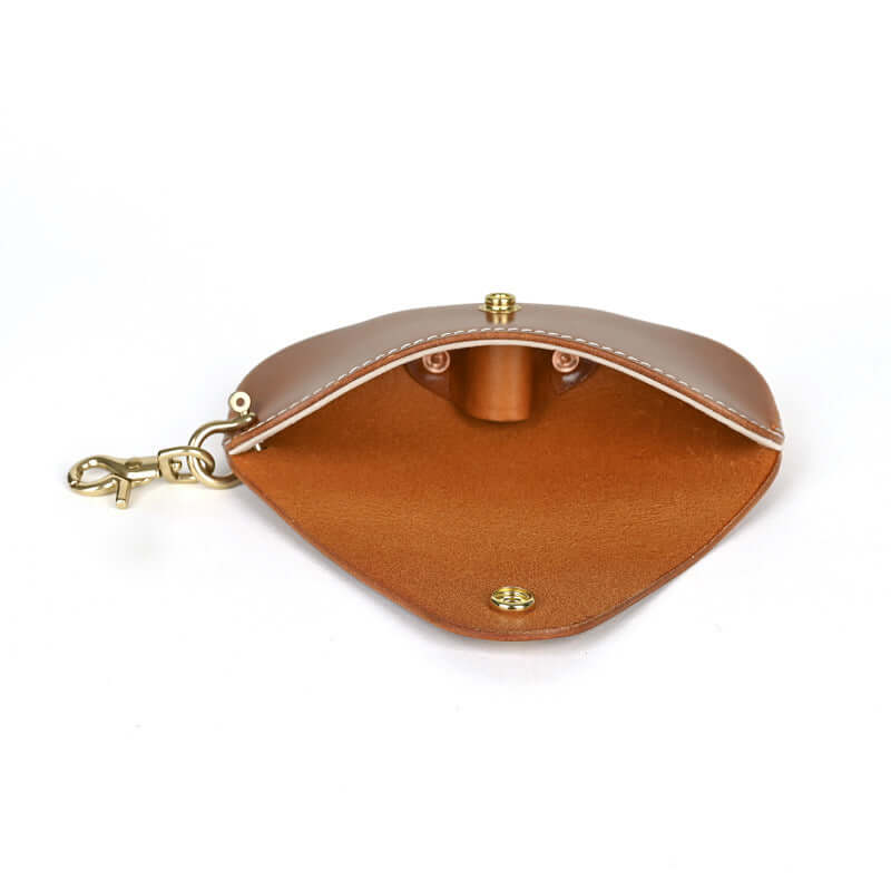 Italian Leather Glasses Case Handmade Vintage Sunglasses Holder interior view, showcasing craftsmanship and design.