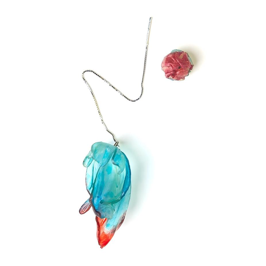Handmade Leather Sculptural Ear Threader 5.4in – Single