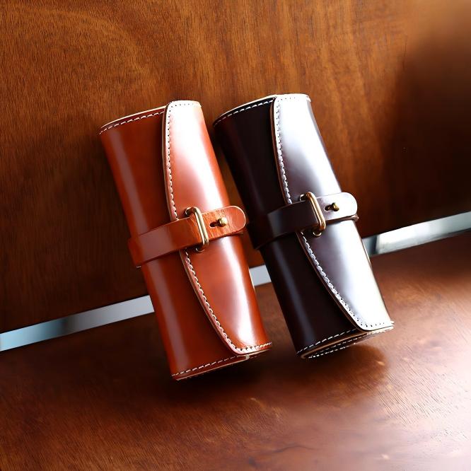 Vintage Italian Leather Glasses Case Handmade