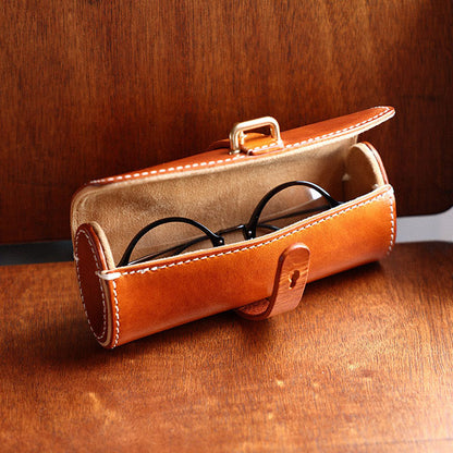 Vintage Italian Leather Glasses Case Handmade