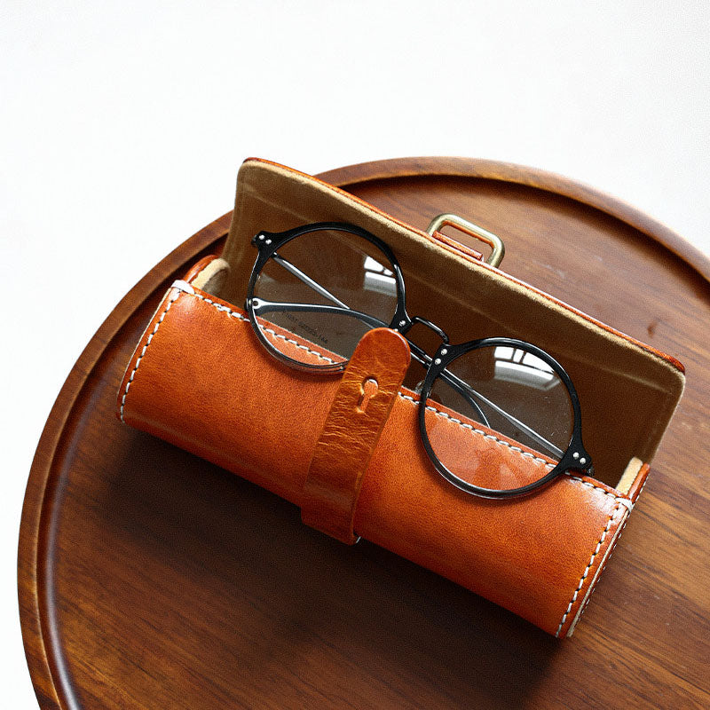 Vintage Italian Leather Glasses Case Handmade