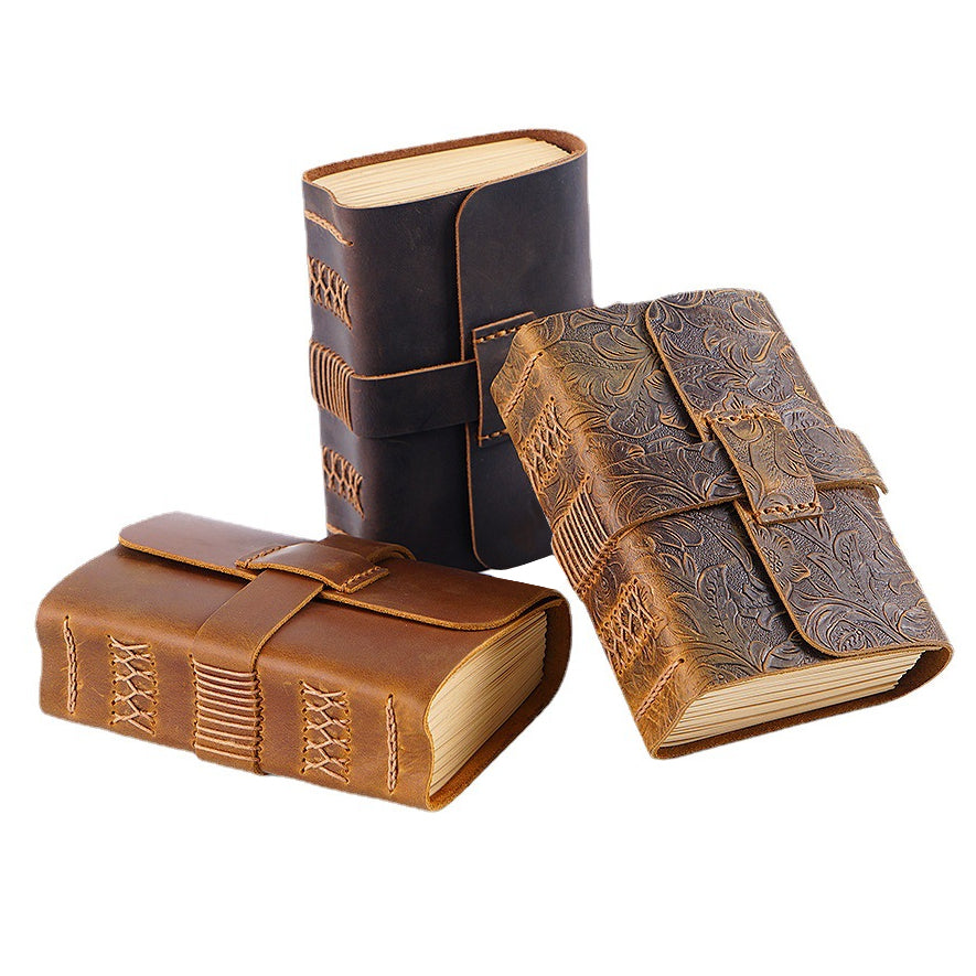 Handmade Leather Journal Thick Notebook Travel Diary Gift 6.5in