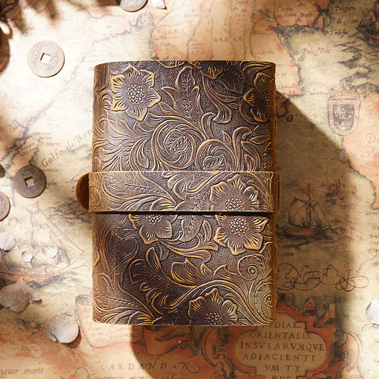 Handmade Leather Journal Thick Notebook Travel Diary Gift 6.5in