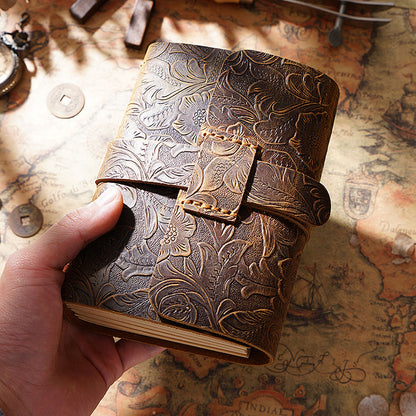Handmade Leather Journal Thick Notebook Travel Diary Gift 6.5in