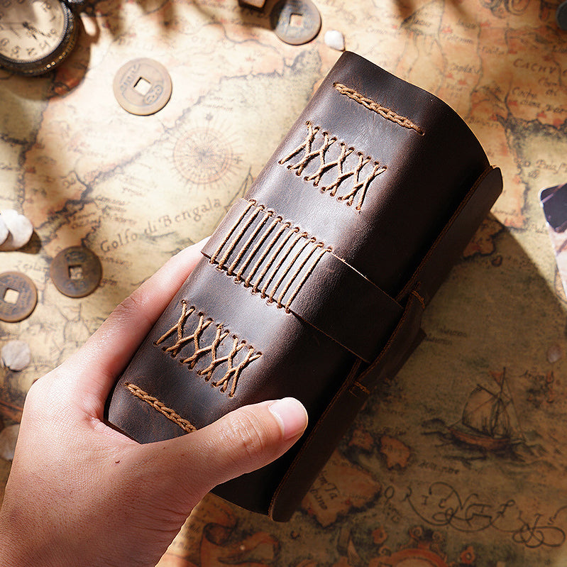 Handmade Leather Journal Thick Notebook Travel Diary Gift 6.5in