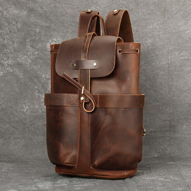 Men's Full Grain Leather Backpack 16.5